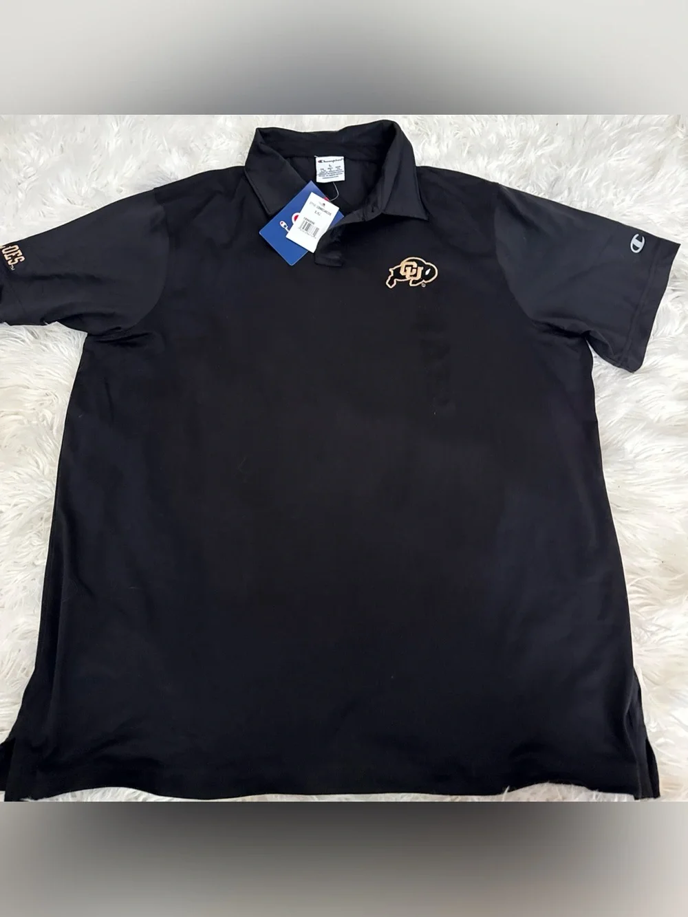 Champion Black Polo with CU Buffalo Gold Logo - Picture 1 of 2